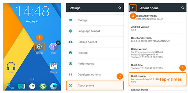 ONEPLUS Phone step 1 | Enable USB Debug Mode