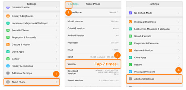 OPPO Phone step 1 | Enable USB Debug Mode