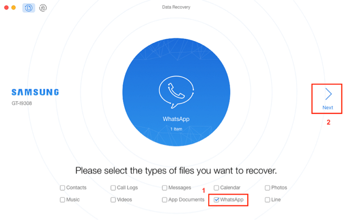 with PhoneRescue step 2 | recover deleted WhatsApp videos android