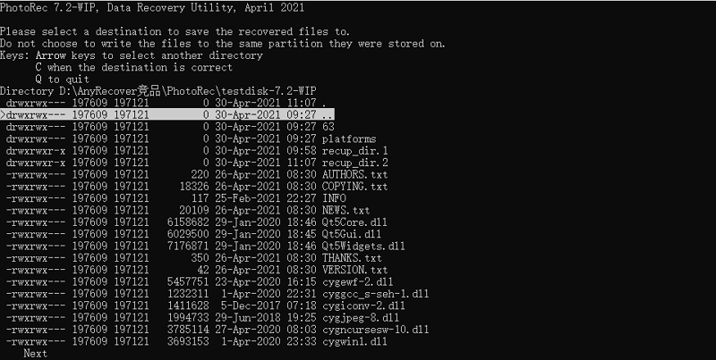 with PhotoRec step 4 | photorec data recovery