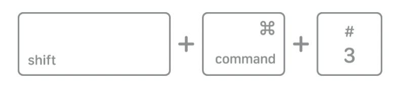 Shift + Command + 3 | how to print screen on mac
