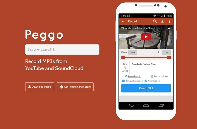 Peggo | record audio from youtube android