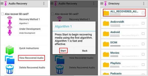Using File Manager | recover deleted audio files android