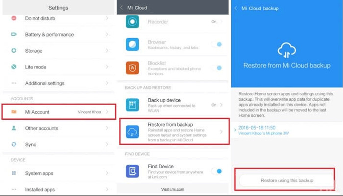 über Cloud-Backup | Gelöschte Anrufliste auf Android wiederherstellen