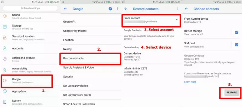 mit Google Drive | Stellen Sie Kontakte von einem defekten Android-Telefon wieder her