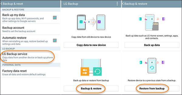 from Local Backup | recover data after factory reset android