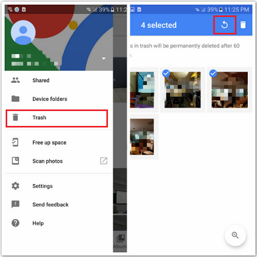 Using Google Photos | recover deleted files android internal storage without pc