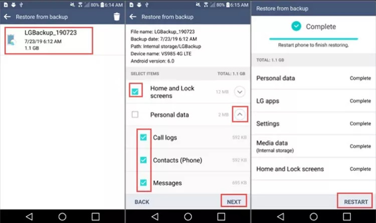 via Local Backup | recover deleted files android internal storage without pc