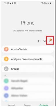 Use Contacts App step 2 | recover deleted phone numbers android