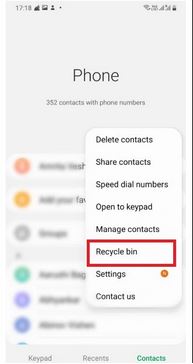 Use Contacts App step 3 | recover deleted phone numbers android