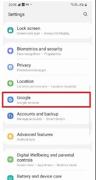 Use Google Account step 1 | recover deleted phone numbers android
