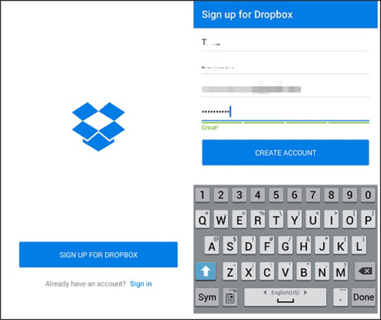 log into existing dropbox | recover photos after factory reset android