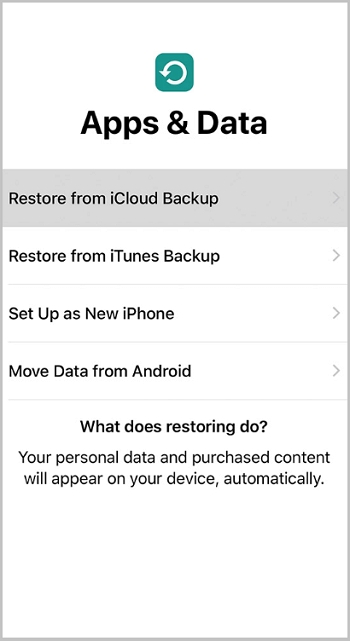 With iCloud backup | recover deleted photos from iphone
