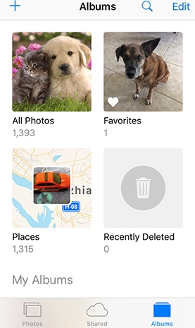 Verwendung der Foto-App Schritt 2 | gelöschte fotos vom iphone wiederherstellen