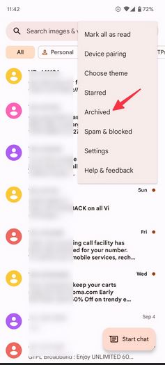 by Checking Archive step 2 | retrieve deleted text message android