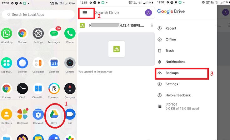 mit Google Drive | Gelöschte SMS abrufen Android