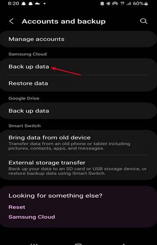 from Restore and Backup Option step 2 | samsung recover deleted text messages