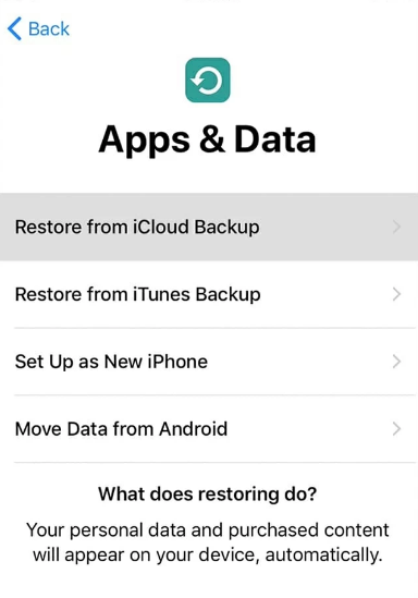 use iCloud step 2 | recover deleted imessages on iphone