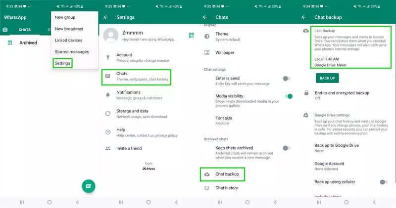 über Google Drive Schritt 1 | gelöschte whatsapp audio android wiederherstellen