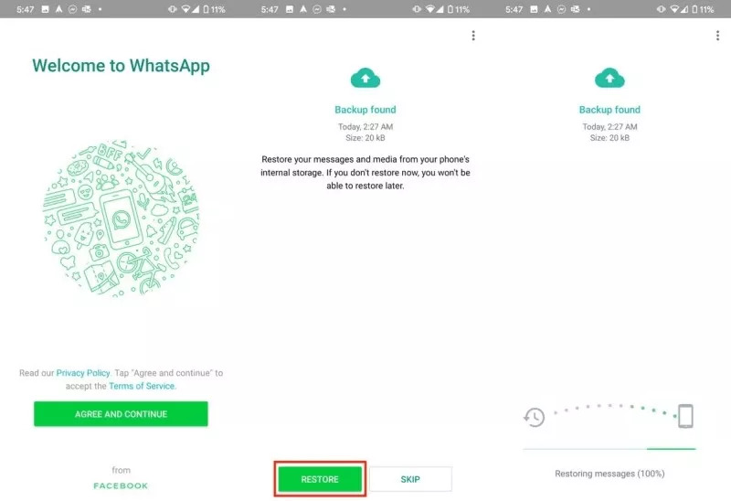 from Local Backup step 2 | recover deleted whatsapp audio android