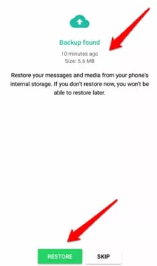 from Google Drive step 2 | recover deleted whatsapp messages android