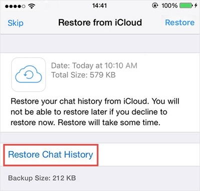 フリーウェイステップ3 | iPhoneは削除されたwhatsappメッセージを回復します