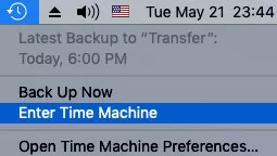 with Time Machine Backup step 1 | recover trash mac