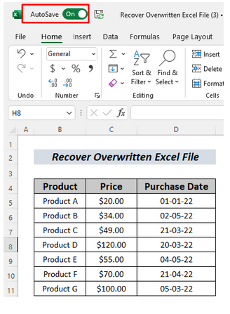 OneDrive を使用した場合の手順 1 | 削除された Excel ファイルを復元する
