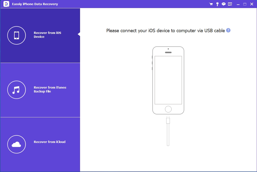 Eassiy iPhone Data Reovery step 1 | recover data from iphone without backup