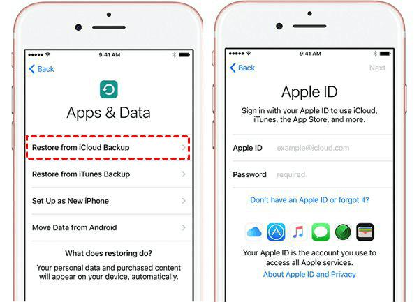 via iCloud step 2 | recover data from iphone after factory reset