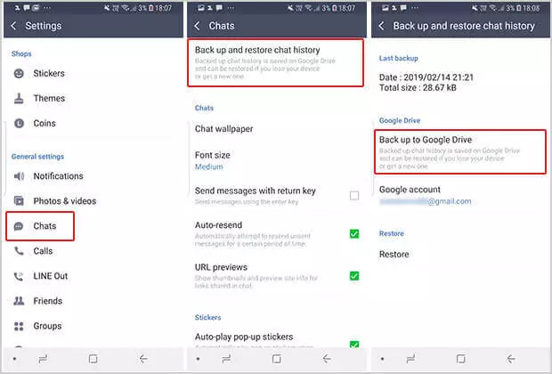 from Google Drive | retrieve kik messages android