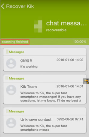 Verwenden des GT-Wiederherstellungstools | Kik-Nachrichten abrufen Android