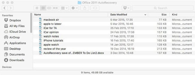 By AutoRecover | recover unsaved excel file mac