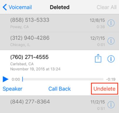 Recover Voicemails directly step 4 | recover deleted voicemail iphone