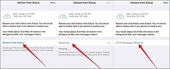 whatsapp backup step 3 | iPhone WhatsApp Data Recovery