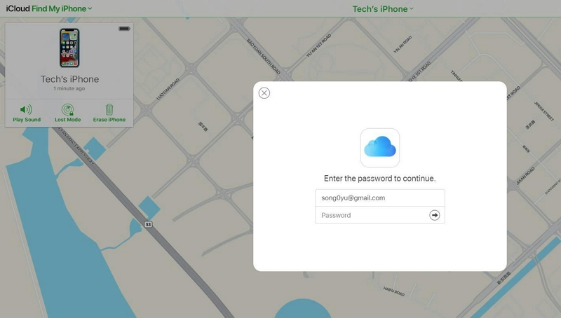 with iCloud find my iPhone step 5 | how to recover passcode on iphone
