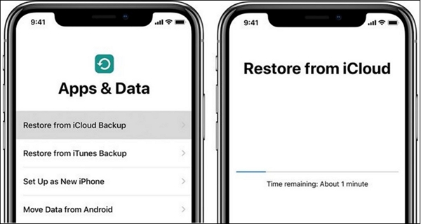 über iCloud-Backup | kostenlose Wiederherstellung von iPhone-SMS
