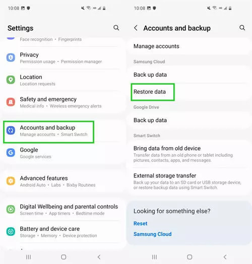 via Samsung Cloud | recover deleted samsung notes