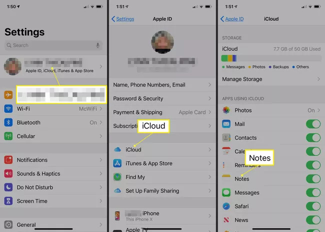 with iCloud | how to recover deleted notes on iphone