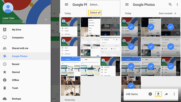 Google フォトの使用手順 3 | 削除された写真を回復サムスン