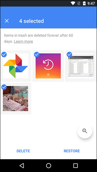 Using Google Photos step 4 | recover deleted photos samsung