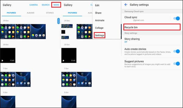 from Gallery | samsung deleted video recovery