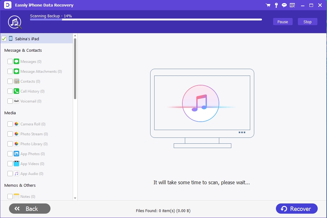 selektive Wiederherstellung über iTunes Schritt 2 | iPhone Safari-Verlauf wiederherstellen