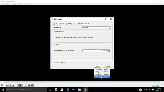 VLC Media Player Schritt 4 | Bildschirm aufzeichnen windows 10 ohne spielleiste