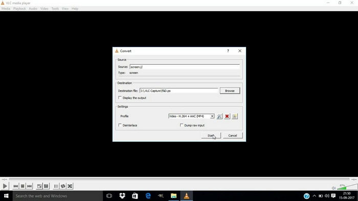 VLC Media Player Schritt 6 | Bildschirm aufzeichnen windows 10 ohne spielleiste