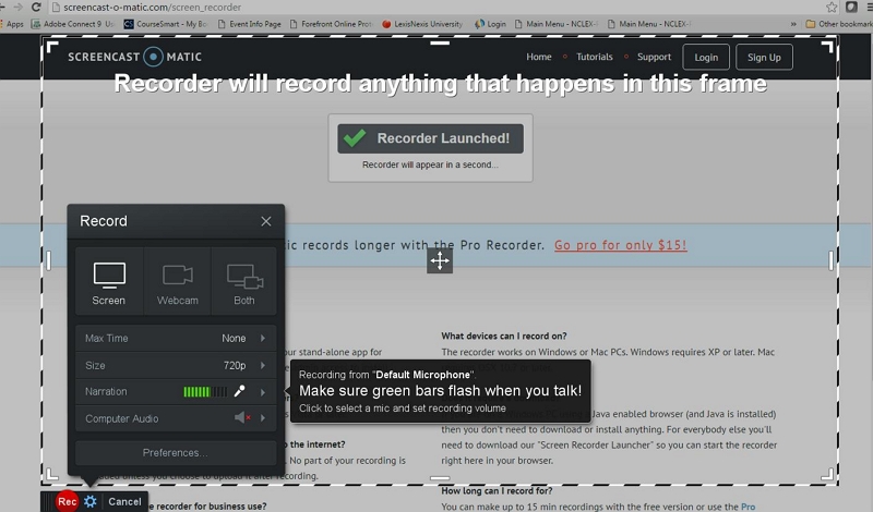 Using Screencast-O-Matic step 2 | screen castomatic