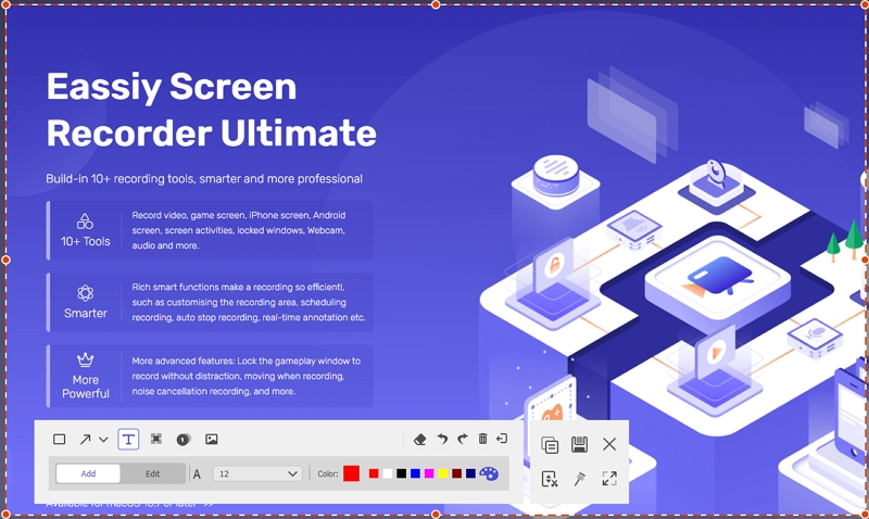 Eassiy screen recorder ultimate step 3 | screen snip mac