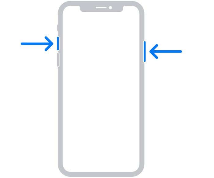 音量アップ + 電源ボタン | iPhoneで長いスクリーンショットを撮る方法