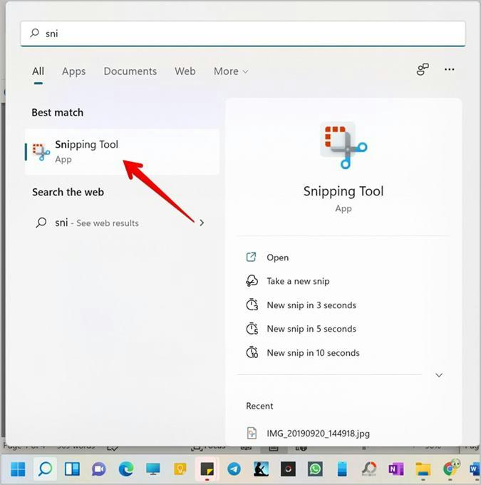 using Snipping Tool step 1 | screenshot on pc chrome