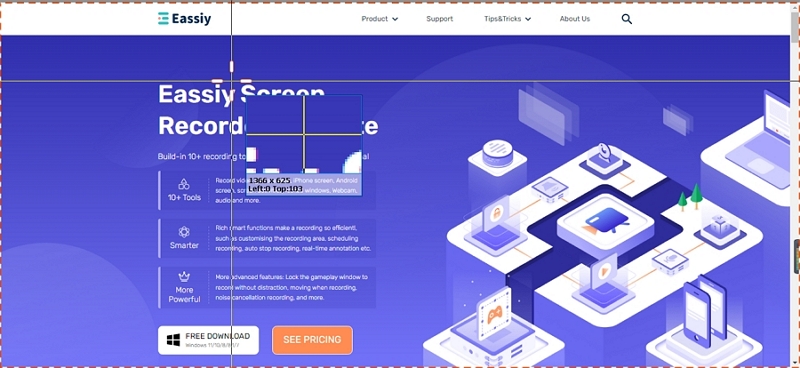 Eassiy screen recorder ultimate step 4 | how to partially screenshot on windows